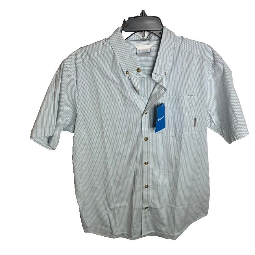 Columbia Men's Rapid Rivers Short Sleeve Shirt - White Stripe Size XXL